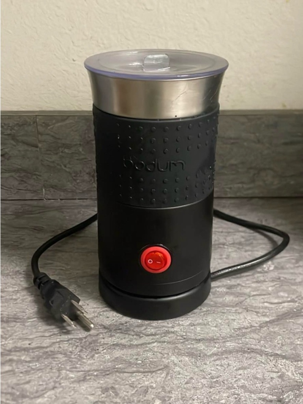 Bodum Black Electric Coffee Grinder with Red Power Button